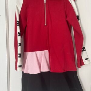 Marni Red, Light Pink & White Zip-Front Long Sleeve Kids Top